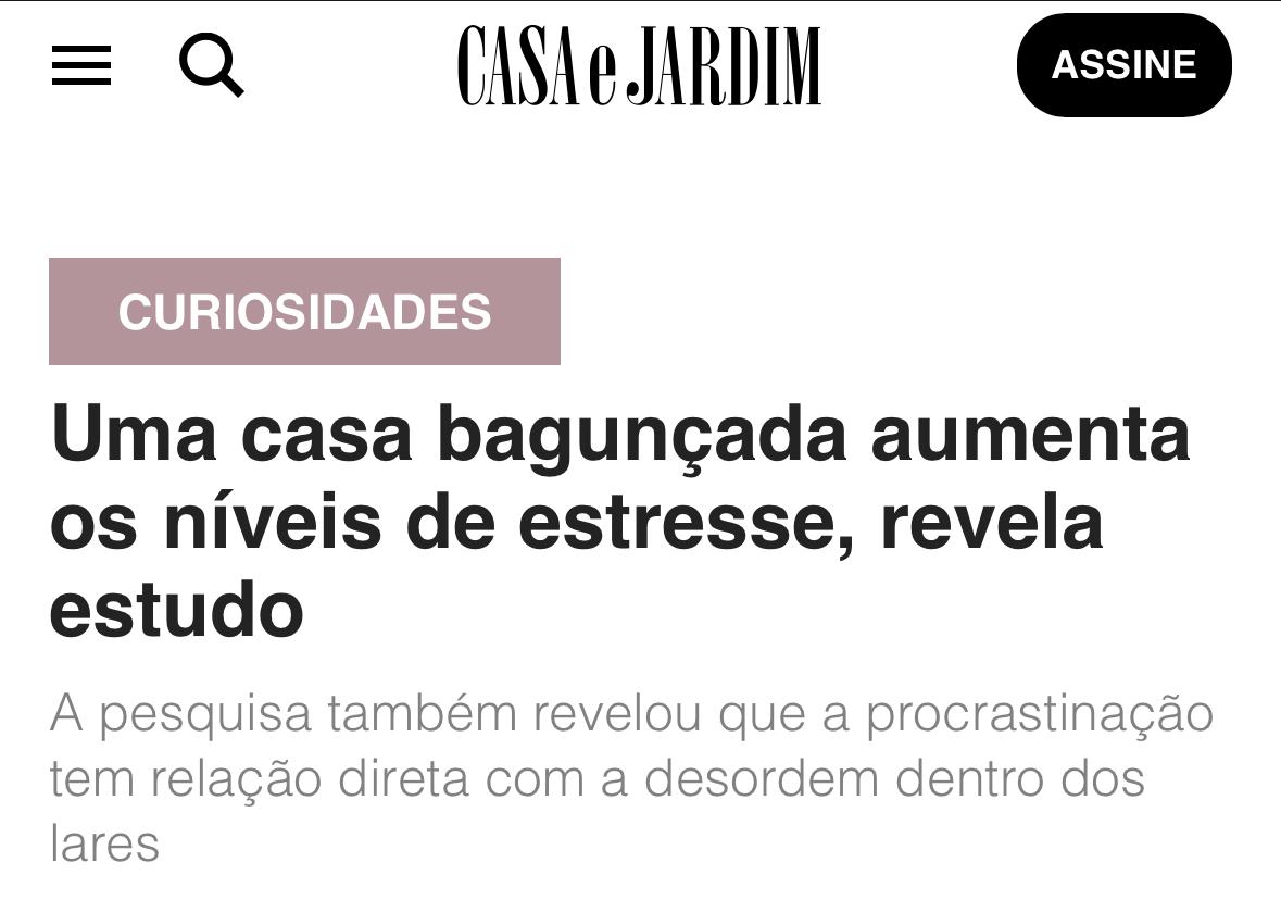 Notícia Casa e Jardim: Uma casa bagunçada aumenta os níveis de estresse